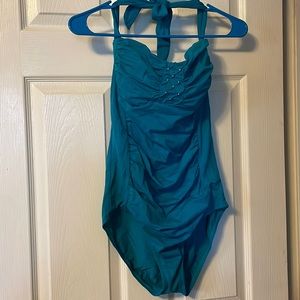 Jantzen One Piece Swimsuit SZ 14 Teal EUC